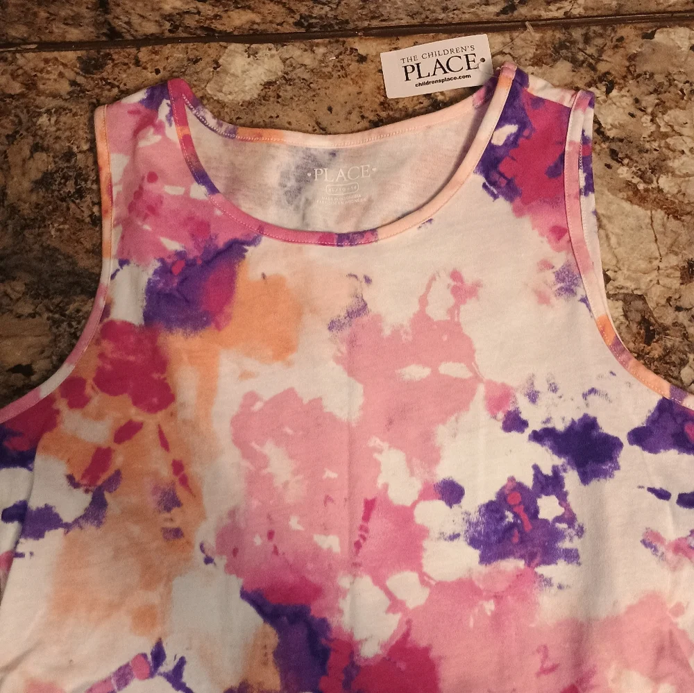 Children place multi colored tanks top style tie-dye dress. Brand new w Tag Xl - Picture 2 of 5